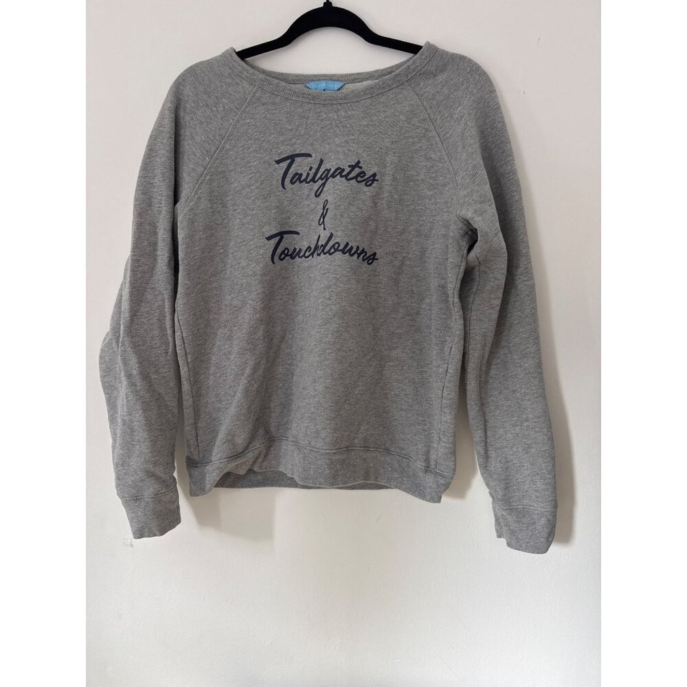Draper‎ James Women's L Grey Tailgates and Touchdowns Sweatshirt Football Party